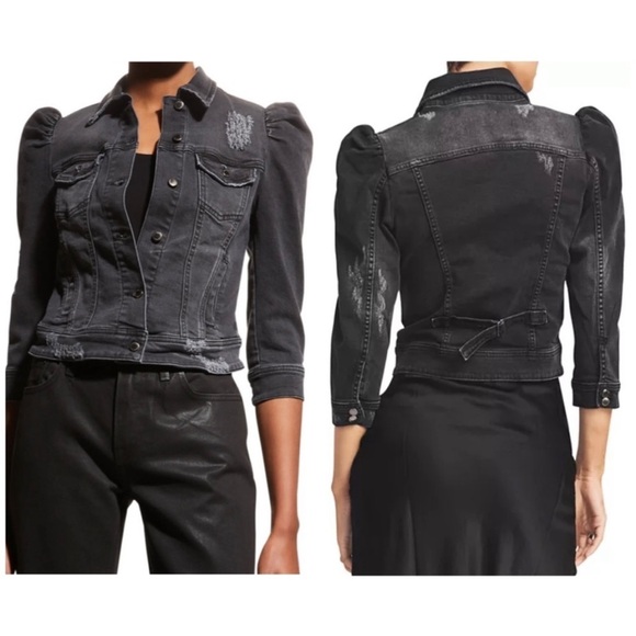 Retrofete puff sleeve Ada jacket in faded black - Picture 8 of 13